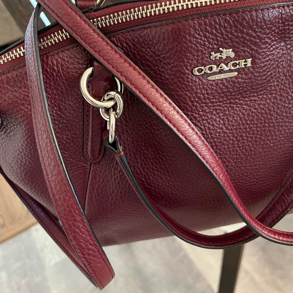 COACH maroon Kelsey satchel - Picture 4 of 7